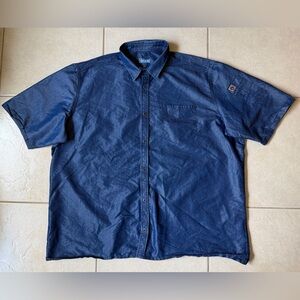 New Chef Works Urban Collection Denim Short Sleeve Button Shirt Men's 2XL Blue